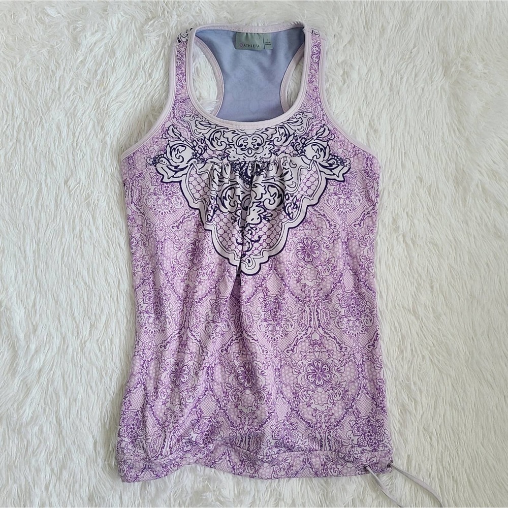 Athleta Purple Racerback Workout Tank Top Built In Bra‎ Size S